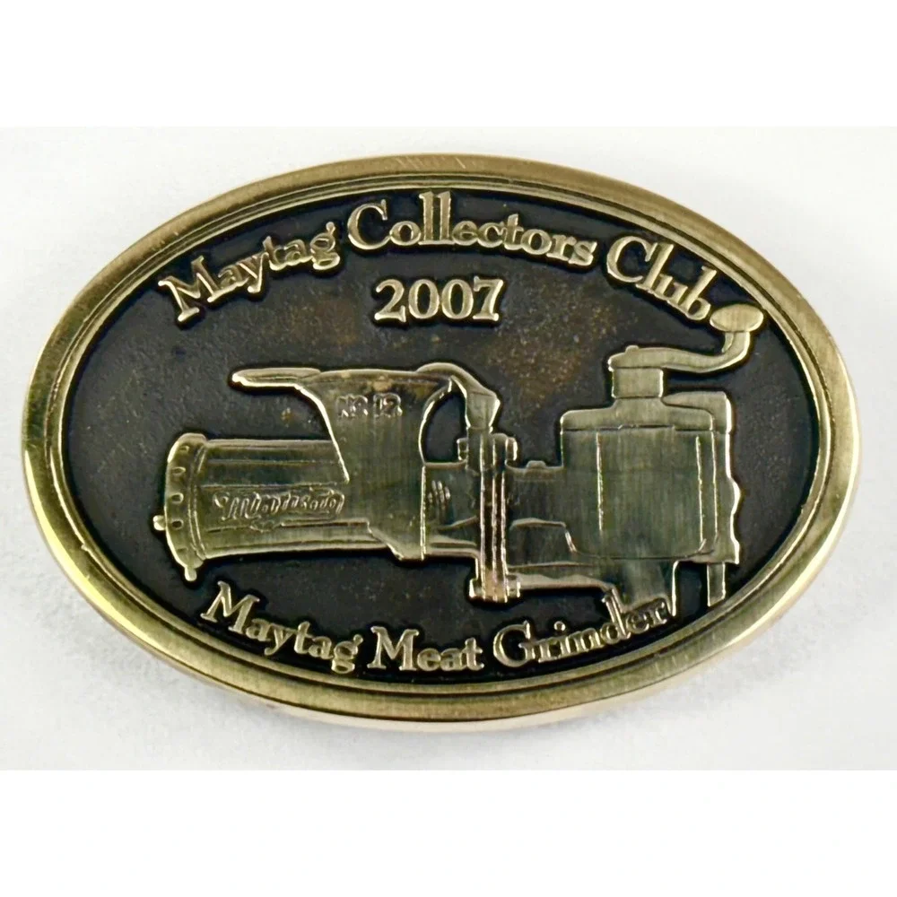 Maytag Collectors Club Belt Buckle Maytag Meat Grinder‎ Northwest Brass Works